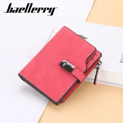 Baellerry Dompet Wanita Pendek Gesper Magnetik Top Kualitas Pemegang Kartu Dompet Wanita Dompet Ritsleting kanggo Wanita