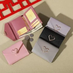 2023 Mới Ví Nhỏ Nữ Kim Loại Gấp Ngắn Cá Tính Sinh Viên Mini Dễ Thương Ví Thời Trang Bằng Không Ví