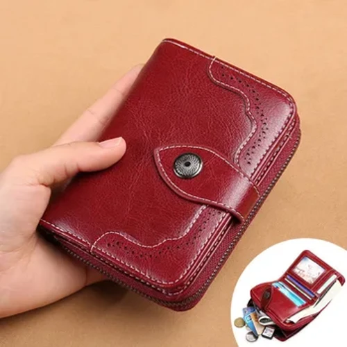 Dompet Kulit Asli Baru Wanita Kecil Dompet Koin Pendek Dompet Koin Pendek untuk Anak Perempuan Wanita Kecil Portomonee Wanita Perse Pemegang Kartu