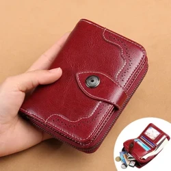 Dompet Kulit Asli Baru Wanita Kecil Dompet Koin Pendek Dompet Koin Pendek untuk Anak Perempuan Wanita Kecil Portomonee Wanita Perse Pemegang Kartu