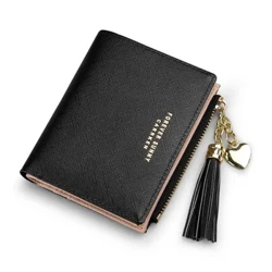 Moda kadın Cüzdan Püskül küçük cüzdan Kadın Fermuar Mini rfid bozuk para cüzdanı Bayanlar Küçük Cüzdan Kadın Deri kart tutucu