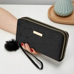 Moda zíper carteiras das mulheres bolsas longas bolsas moeda bolsa titular do cartão de couro do plutônio carteira dobrável