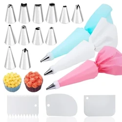 Ugello multifunzionale Strumenti per decorare torte Borsa per pasticceria in silicone Borsa in silicone riutilizzabile in acciaio inossidabile Strumenti per pasticceria