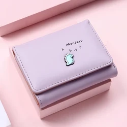 Abesifazane Abahle Abancane Be-Dinosaur Opopayi Wallet Ibhande Eligoqikayo I-Wallet Yamantombazane Brand Eklanyelwe I-Pu Isikhumba Uhlamvu Lwemali Isikhwama Sowesifazane Ophethe Ikhadi Lowesifazane