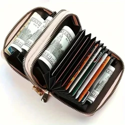 Damesportemonnee met dubbele ritssluiting, mode, korte creditcardhouder met portemonnee met grote capaciteit