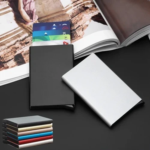 Kvaliteetne roostevabast terasest krediitkaardihoidja Meeste õhuke Anti Protect reisi ID-kaardi hoidja Naiste Rfid rahakott metallist ümbris Porte Carte