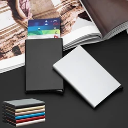 Kaliteli Paslanmaz Çelik Kredi Kartı Tutucu Erkekler Ince Anti Korumak Seyahat KIMLIK Kartı Sahibi Kadın Rfid Cüzdan Metal Kasa Porte Carte