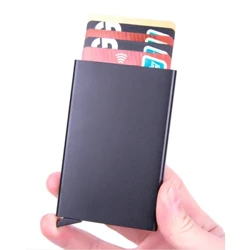 Držiak kreditnej karty proti krádeži Minimalistický Porte Carte Tenké hliníkové kovové peňaženky Vreckové puzdro Banka Ženy Muži Krabička na kreditné karty