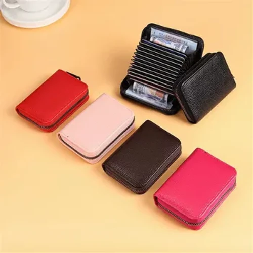 Bagong Multi-card Position Anti-magnetic Anti-theft Card Bag Pu Leather Zipper Wallet Credit Id Bank Card Holder Case Coin Purse