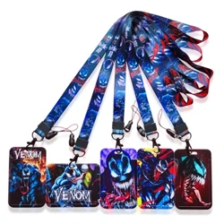 Deiliad Cerdyn Adnabod Disney Venom Lanyards Dynion Achos Cerdyn Credyd Busnes Gwddf Strap Bachgen Deiliad Bathodyn Archarwr Clip y gellir ei dynnu'n ôl