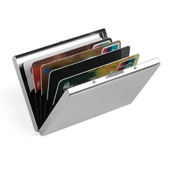 Paʻa Kāleka ʻAiʻe Aluminum ʻAi ʻAi Paʻa Push Push Case me ka uhi no nā kāleka ID Smart Fashion Mini ID Card Case no ka ʻoihana