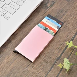 Paslanmaz Çelik Kredi Kartı Tutucu Erkekler Ince Anti Koruma Seyahat KIMLIK Kartı Sahibi Kadın Rfid Cüzdan Metal Kasa Porte Carte Kaliteli