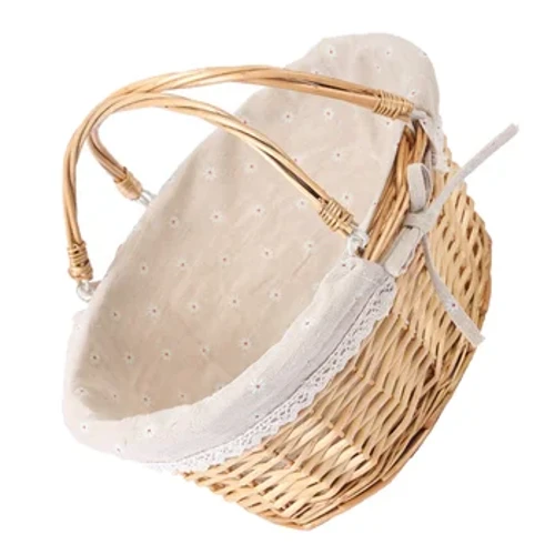 Vikapu vya Kikapu vilivyofumwa vya Wicker Vikapu vya Hifadhi ya Msichana Willow Hushughulikia Pasaka Hushughulikia Mapambo ya Bustani ya Mboga