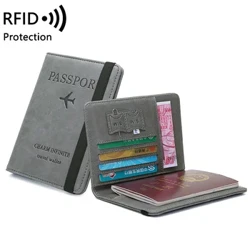 Dây da Pu Túi đựng hộ chiếu RFID Hộ chiếu Vỏ bảo vệ Ví du lịch Túi đựng thẻ Vé Pass Cover