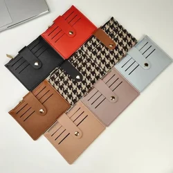 Mga may hawak ng PU ID Card Vintage Anti Thief Bank Credit Bus Card Cover Coin Dollars Pouch Hasp Pocket Mini Wallets Bags Organizer