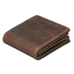 RFID-blockierende Herrengeldbörse aus Ölwachshaut, Vintage, Kuh, echtes Leder, handgefertigte Brieftasche, Münzgeldbörse, kurze Geldbörse