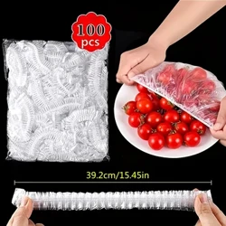 50/100 st Elastiska engångsmatförvaringsöverdrag - fräsch förvaringsförpackning för kök utomhusbruk Matförpackning Plastpåsar