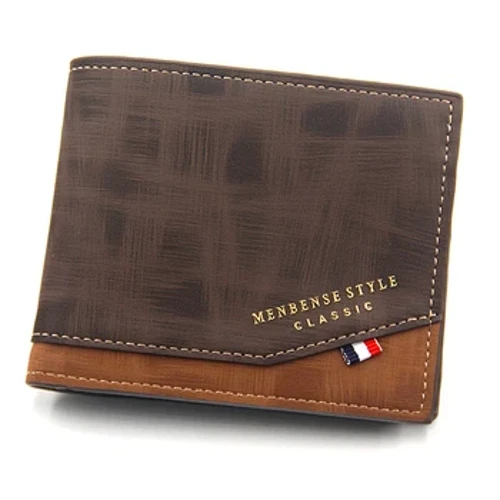Short Men Wallets Slim Classic Coin Pocket Photo Holder Maliit na Male Wallet Quality Card Holder Frosted Leather Men Purses