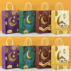 4 db Ramadan papír ajándéktáska Eid Mubarak cukorka élelmiszer-csomagolási dekoráció 2024 Ramadan Kareem muszlim iszlám fesztivál parti kellékek