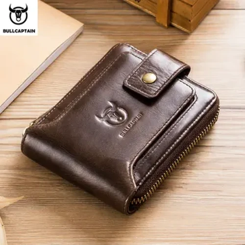 BULLCAPTAIN Marka erkek Cüzdan Hakiki Deri Çanta Erkek Rfid Cüzdan Çok Fonksiyonlu saklama çantası bozuk para cüzdanı Cüzdan Kart Çantaları