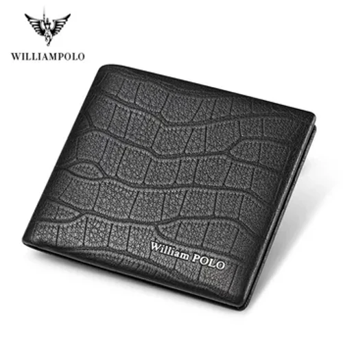 WILLIAMPOLO 100% ehtsast nahast rahakott Meeste krokodillimustriga Meeste kaardihoidja rahakott Päris veisenahast rahakotid meestele
