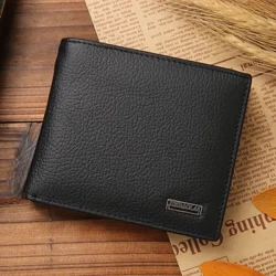 Dompet Pria Kulit Asli Produk Premium Dompet Kulit Sapi Asli Kanggo Wong Pendek Walet Ireng Portefeuille Homme