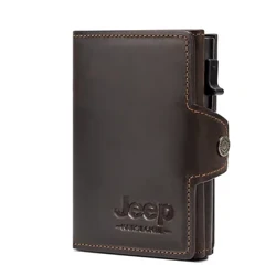 Ví Nam Da Thật Ví Ngắn Nhỏ Kẹp Tiền RFID Chặn Tín Dụng Tự Động Đựng Thẻ Với Dịch Vụ Khắc Miễn Phí