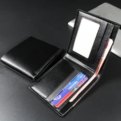 Dompet Pria Kulit Asli Dompet Pria Produk Premium Dompet Kulit Sapi Asli kanggo Pria Pendek Walet Ireng Portefeuille Homme