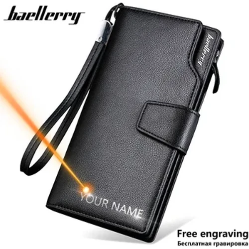 Baellerry Ví Nam Dài Phong Cách Chất Lượng Cao Đựng Thẻ Nam Ví Dây Kéo Dung Tích Lớn Thương Hiệu Ví Da PU Dành Cho Nam