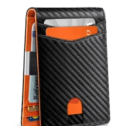 Minimalist erkek RFID engelleme çok fonksiyonlu ultra ince 12 kartlı cüzdan, ön cep ikiye katlanmış düz renkli taşınabilir kart tutucu