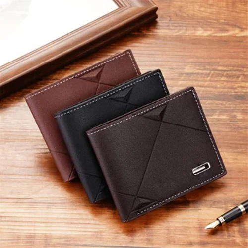 Baru Pria Dompet Pendek Multi-kertu Dompet Koin Fashion Kasual Dompet Pria Pemuda Tipis Tiga Lipat Horizontal Soft Dompet Pria PU