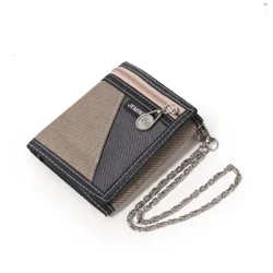 Män s hopfällbar liten handväska Trifold Sport Pengar Kontanthållare Födelsedagspresent Kort Clutch