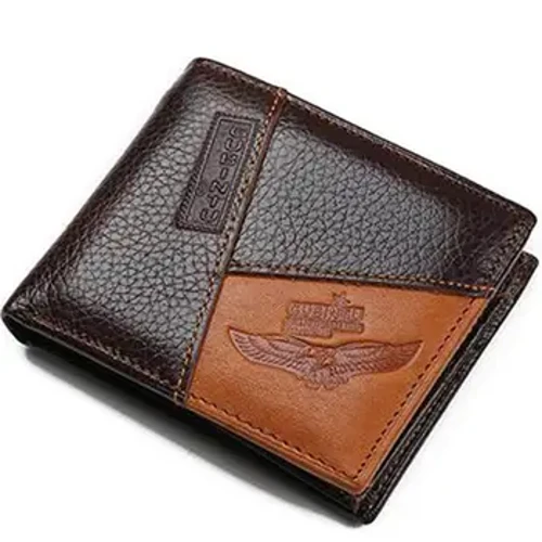 GUBINTU Gwirioneddol Lledr Dynion Waledi Poced Coin Zipper Waled Lledr Dynion Go Iawn gyda Darn Arian Prys Eryr Gwryw o Ansawdd Uchel cartera