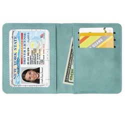 Vaktsina kartasi uyasi bilan RFID blokirovka qiluvchi karta ushlagichi, erkaklar ayollar uchun ikki qavatli sayohat yupqa hamyoni, minimalist vizit kartasi qopqog'i.