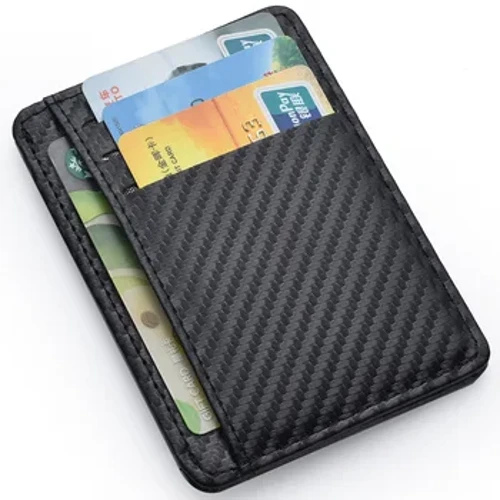 Ví nam mỏng gọn tối giản phía trước Ví đựng thẻ tín dụng chặn RFID Ví da di động