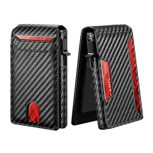 Tama'i-Slim Minimalist Smart Wallet RFID Blocking Pop Up Wallet U'u Kata Fa'atalafu atotupe Fa'a-Kabon Fiber.