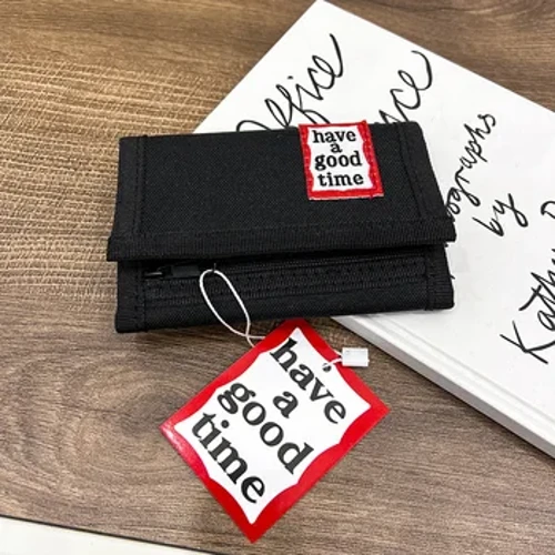 Chúc bạn có một khoảng thời gian vui vẻ Ví nam gấp 3 dây kéo bằng vải canvas Ví đựng tiền xu
