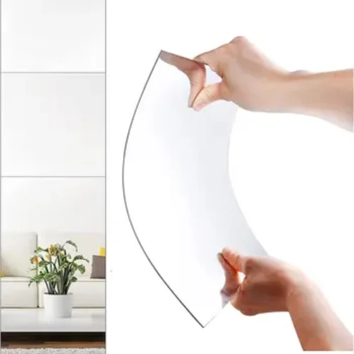 1x Kaca Cermin Ubin Stiker Dinding Square Self Adhesive Stick On Art Home Decor