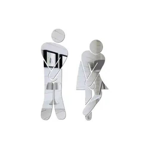 1Pcs Dyn Ciwt Symudadwy Dynes Ystafell Ymolchi Toiled Toiled Wal Sticer Teulu DIY Addurn Drych Sticer Addurn Cartref ar gyfer Ystafell Ymolchi