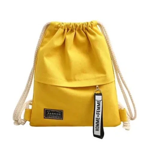 Cynfas Drawstring Backpack Ffasiwn Ysgol Gampfa Bag Llinynnol Draws Llinynnol Achlysurol Pecyn Cefn Ysgol Knapsack Ar gyfer Merched yn eu harddegau