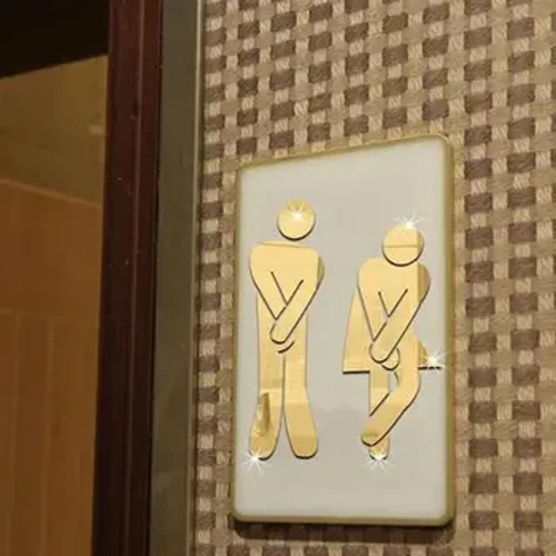 Avtakbar Søt Mann Kvinne Vaskerom Toalett WC Veggklistremerke Familie DIY Dekor Speil klistremerke Hjemmeinnredning for bad