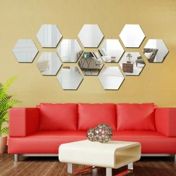 Diy ispilu apaingarri eranskailu auto-itsasgarriak 12 pcs/set Etxeko dekorazioa Ispilua Drop Ship Hexagono Logelaren dekorazioa 3d Ispilu arte horma