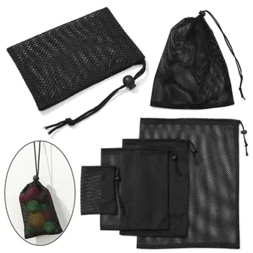 Holdbar Nylon Mesh Snøre Opbevaringspose Multipurpose Hjem Rejser Udendørs aktivitet Taske Vasketøjstaske