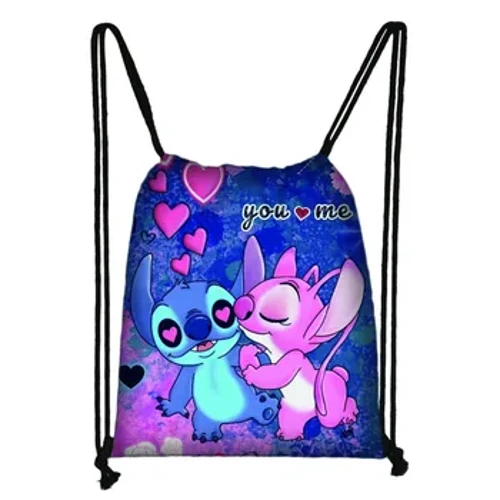 ʻO Disney Lilo Stitch Drawstring ʻeke ʻeke maʻamau i kēlā me kēia lā no ke keiki kāne kaikamahine Knapsack drawstring ʻeke ʻeke waiho ʻeke ʻeke kūʻai kahakai.