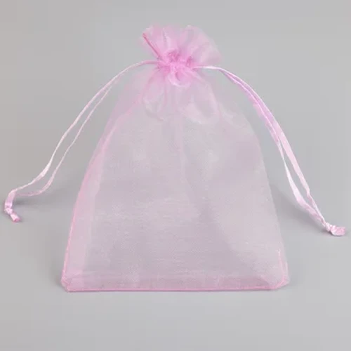 50τμχ/Παρτίδα 15x20cm Τσάντα Οργάντζα με κορδόνι