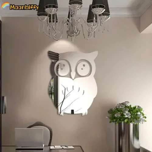 3D Thiết Kế Gương Trang Trí Cú Dán Tường Thẩm Mỹ Trang Trí Phòng Gương Dán Phòng Khách Nhà Espejos Decorativos