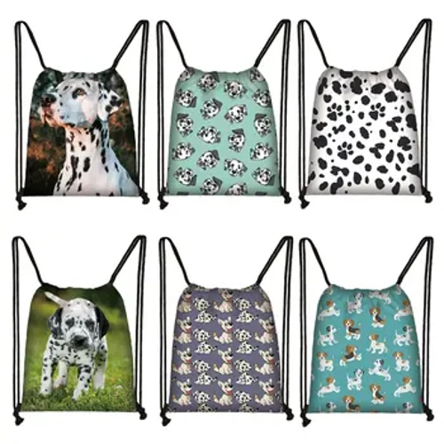 ʻO ka ʻīlio ʻīlio ʻīlio Dalmatian ʻīlio paʻi i ka ʻeke huki canvas nui hiki i nā ʻeke poʻohiwi wahine ʻeke ʻeke maʻamau no ka paʻa kāmaʻa huakaʻi.