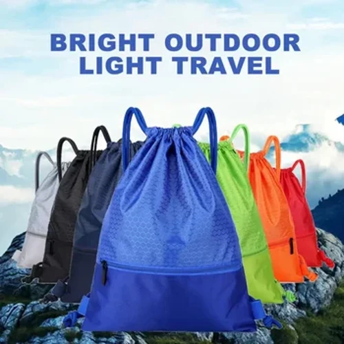 1PC Capasiti Mawr Nylon Zipper Gwrth-ddŵr Drawstring Backpack Chwaraeon Awyr Agored Bag Storio Ffitrwydd Bag Trwchus Rope Polyester Ball Bag