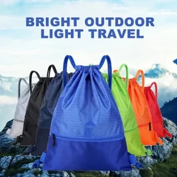 1 Máy Tính Dung Tích Lớn Nylon Chống Thấm Nước Dây Kéo Dây Kéo Ba Lô Thể Thao Ngoài Trời Tập Thể Hình Túi Bảo Quản Dây Dày Polyester Túi Bóng