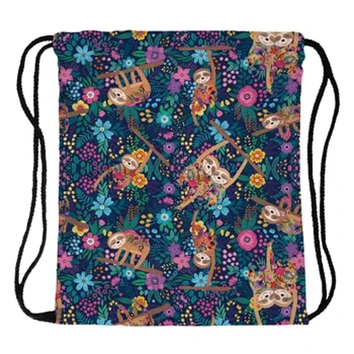 Sloth Print Pattern Taitettava reppu vedenpitävä kiristysnyörillinen reppu ulkokäyttöön urheilun kuntosäilytyslaukku Paksu köysi polyesterikassi